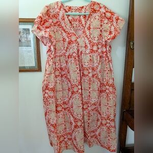 Maeve Anthropologie Flutter Sleeve Midi Dress